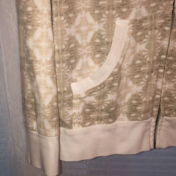 Woolrich L Ivory Taupe Cotton Full Zip Hoodie - Picture 5 of 11